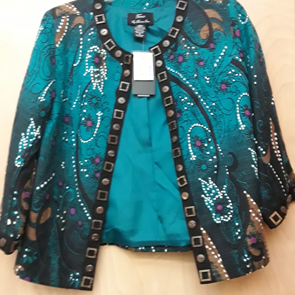 Turqouise Boho Blazer S NWT Trenz